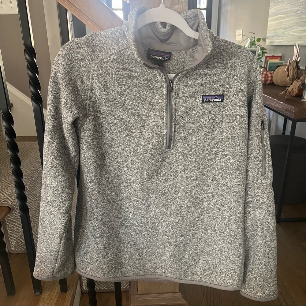 Patagonia Women's Better Sweater-1/4-Zip Fleece, Gray, Large